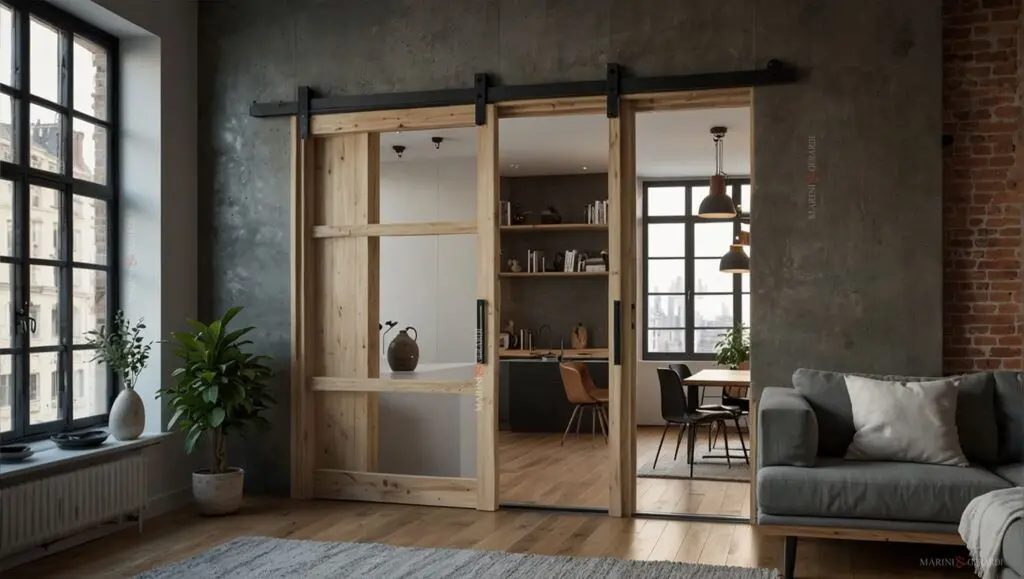 Porte scorrevoli interne in legno massello studio soggiorno