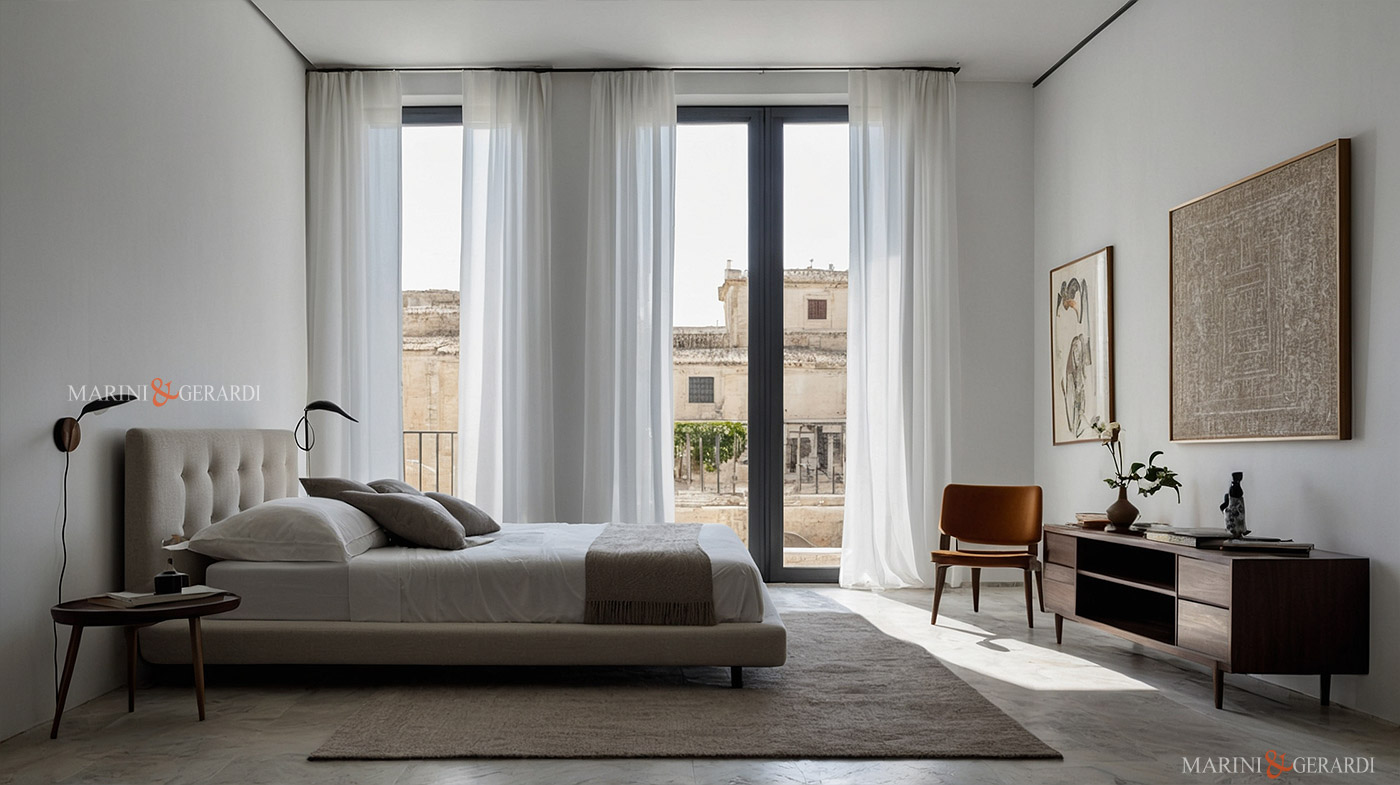 Tenda camera da letto classica arredo in lino