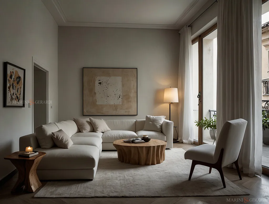 Tende moderne salotto in lino arredo interni