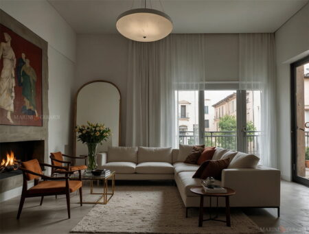 Tende moderne salotto in lino designer arredo interni