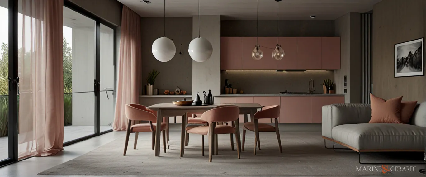 Tende porta finestra cucina moderna in puro lino qualità italiana