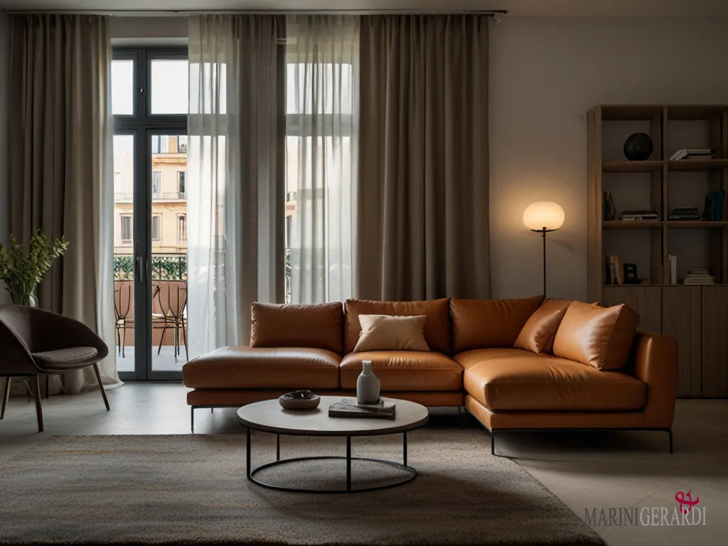 Tende soggiorno eleganti arredo interni in lino