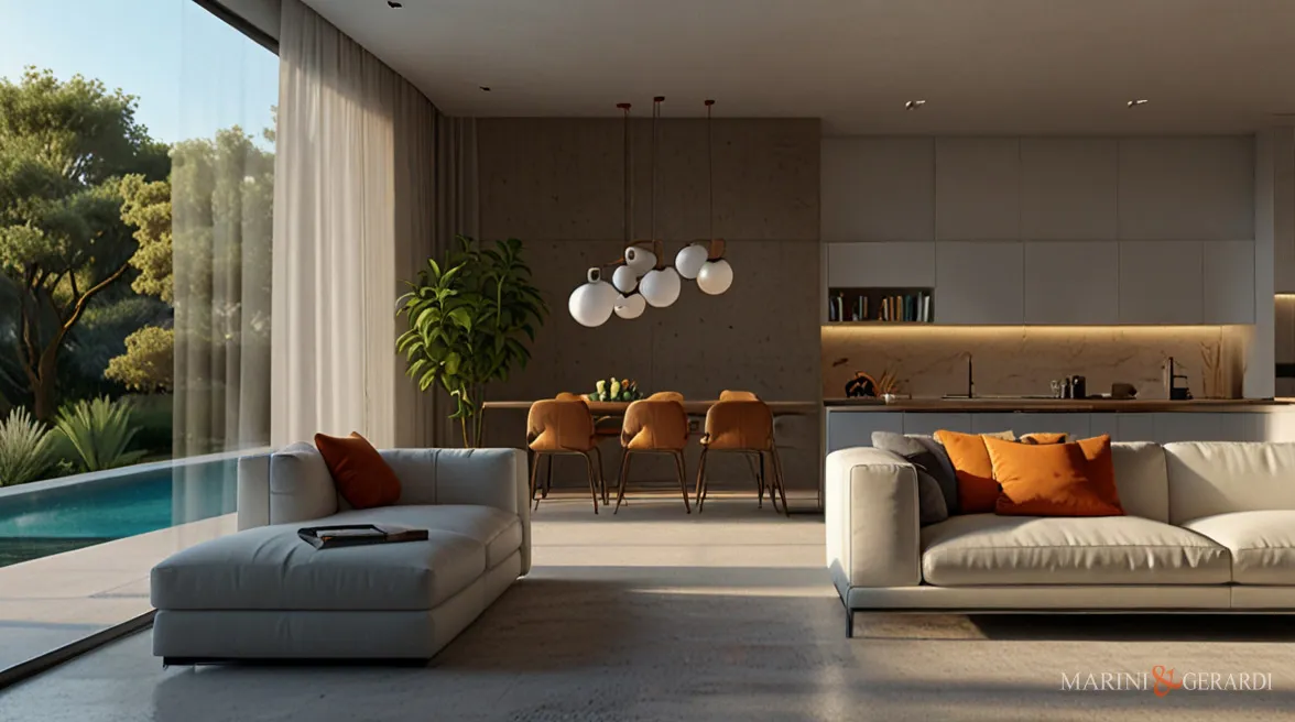 Tende per porta finestra cucina moderna soggiorno