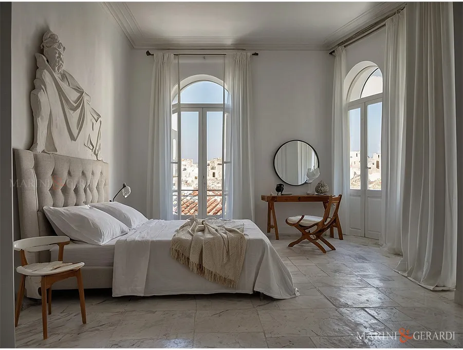 Camera da letto per tende eleganti classiche in lino