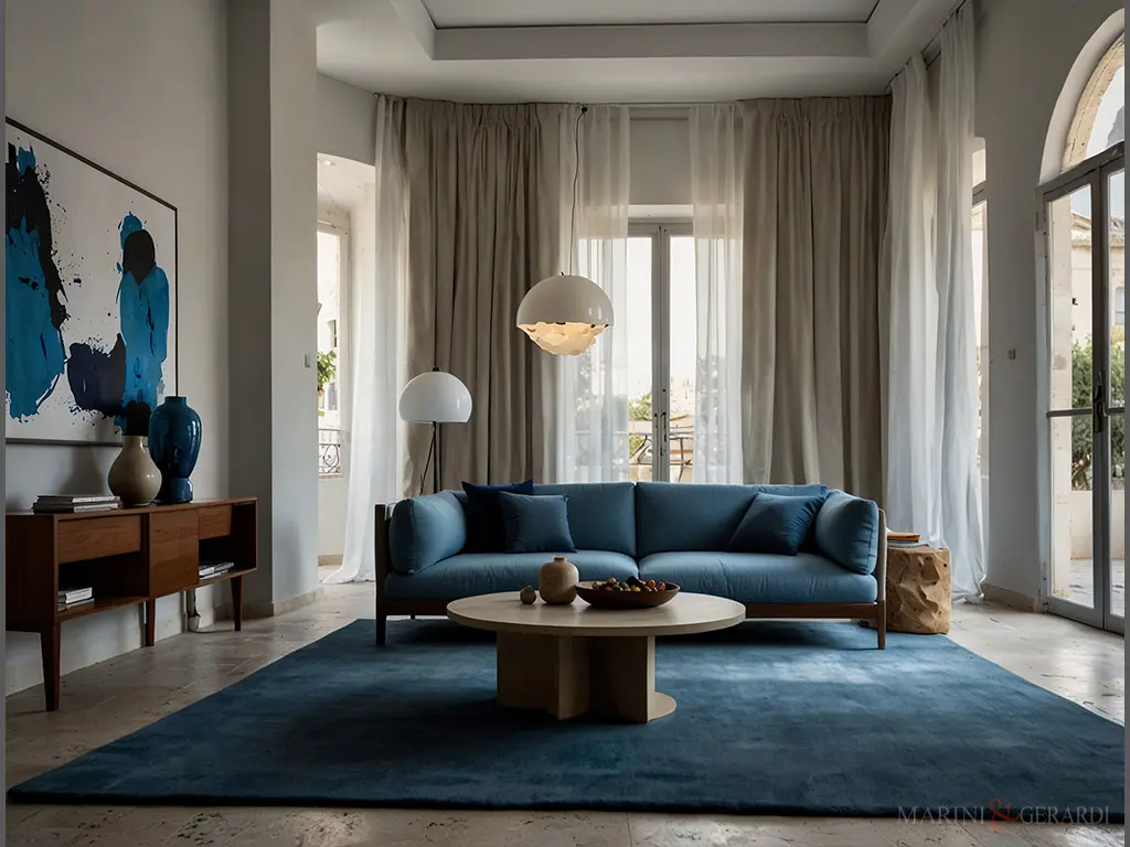 Eleganti tende da salotto moderne in lino