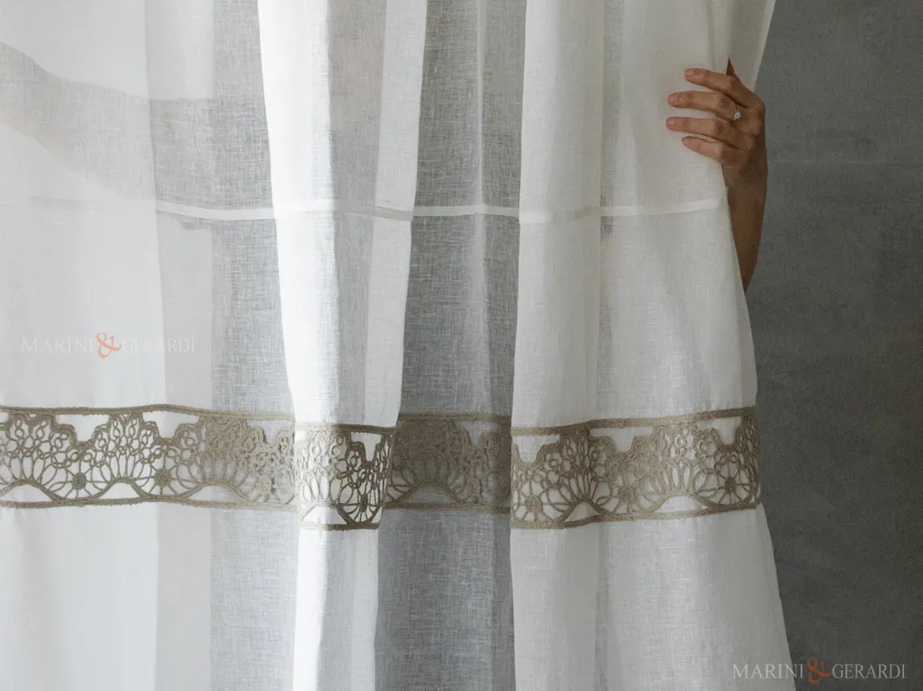 Eleganti tende in lino camera da letto classica