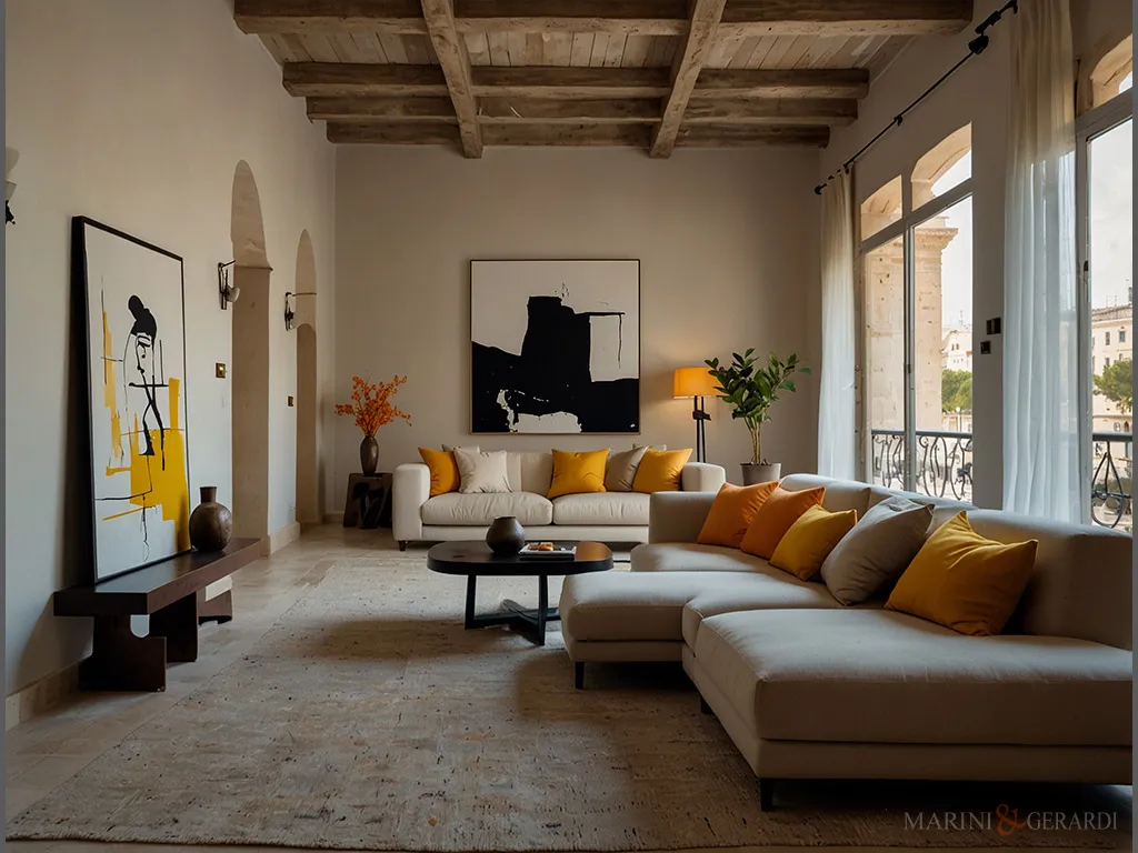 Idee tende da salotto moderne interni in lino