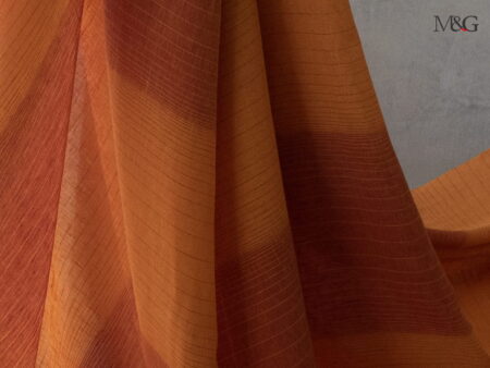 Tessuto per tende altezza 3 metri in lino arancio a fasce