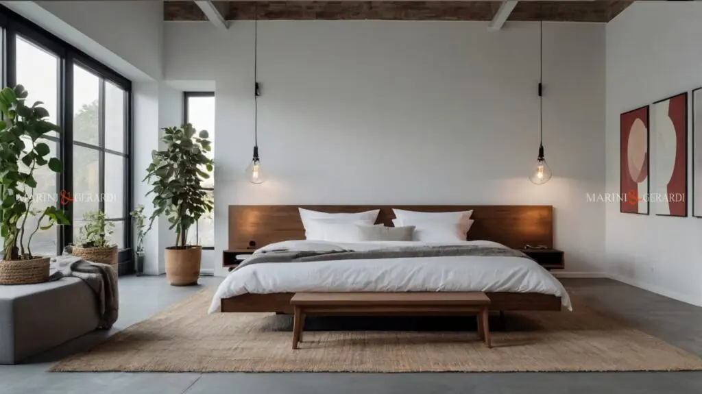 Arredare la camera da letto moderna piante quadri