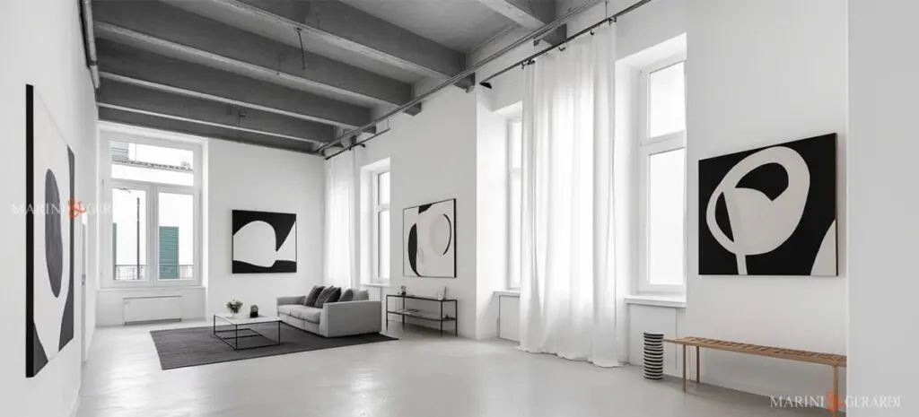 Arredare un loft con pareti bianche