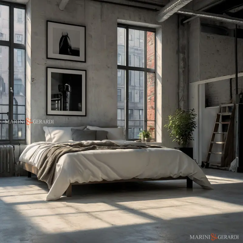 Arredare un loft letto con lenzuola in lino