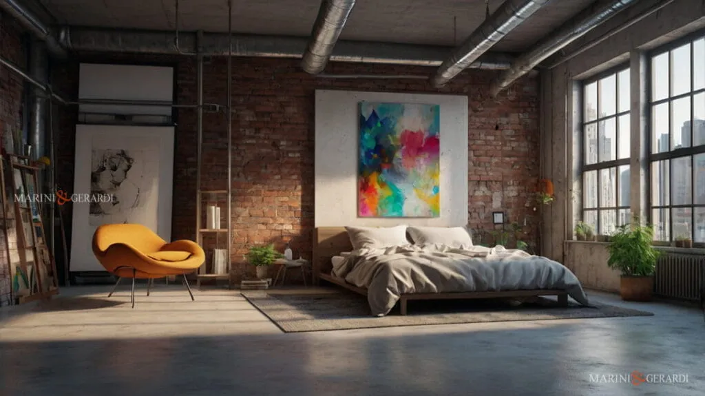 Arredare un loft stanza da letto lenzuola in lino