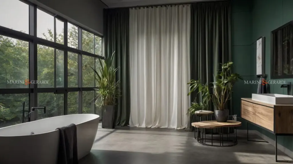 Bagno stile nordico con vasca freestanding bianca