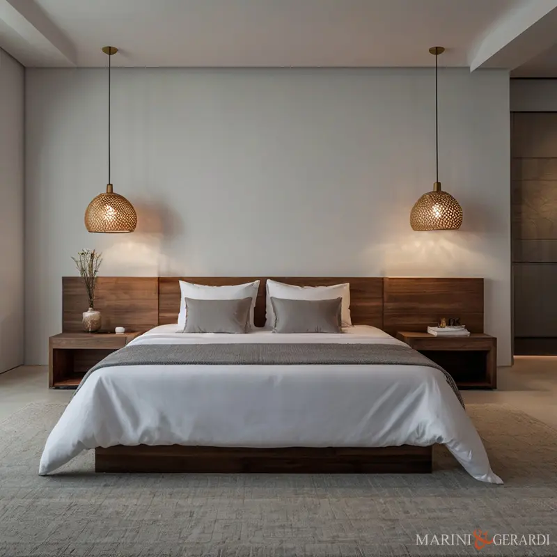 Letto moderno in legno arredare casa in lino