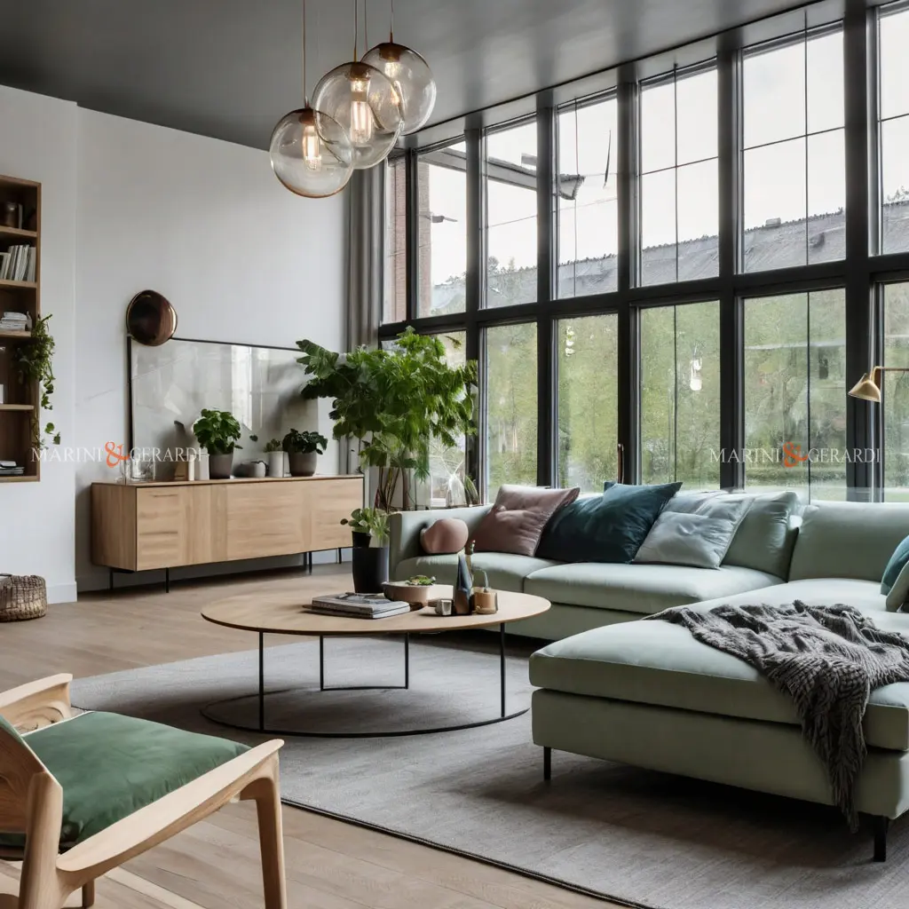 Stile nordico casa living room divani cuscini tinte pastello