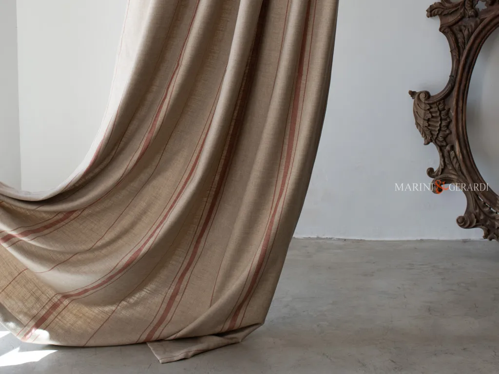 Tenda Righe Verticali per interni rosso mattone soledad