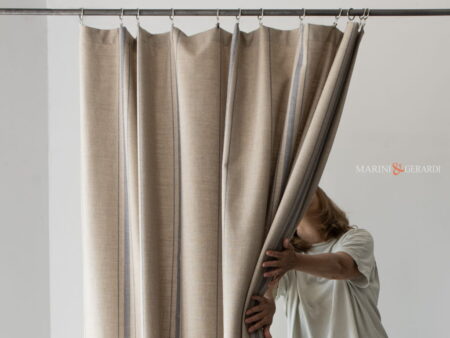 Tenda Righe Verticali per interni shabby blu soledad