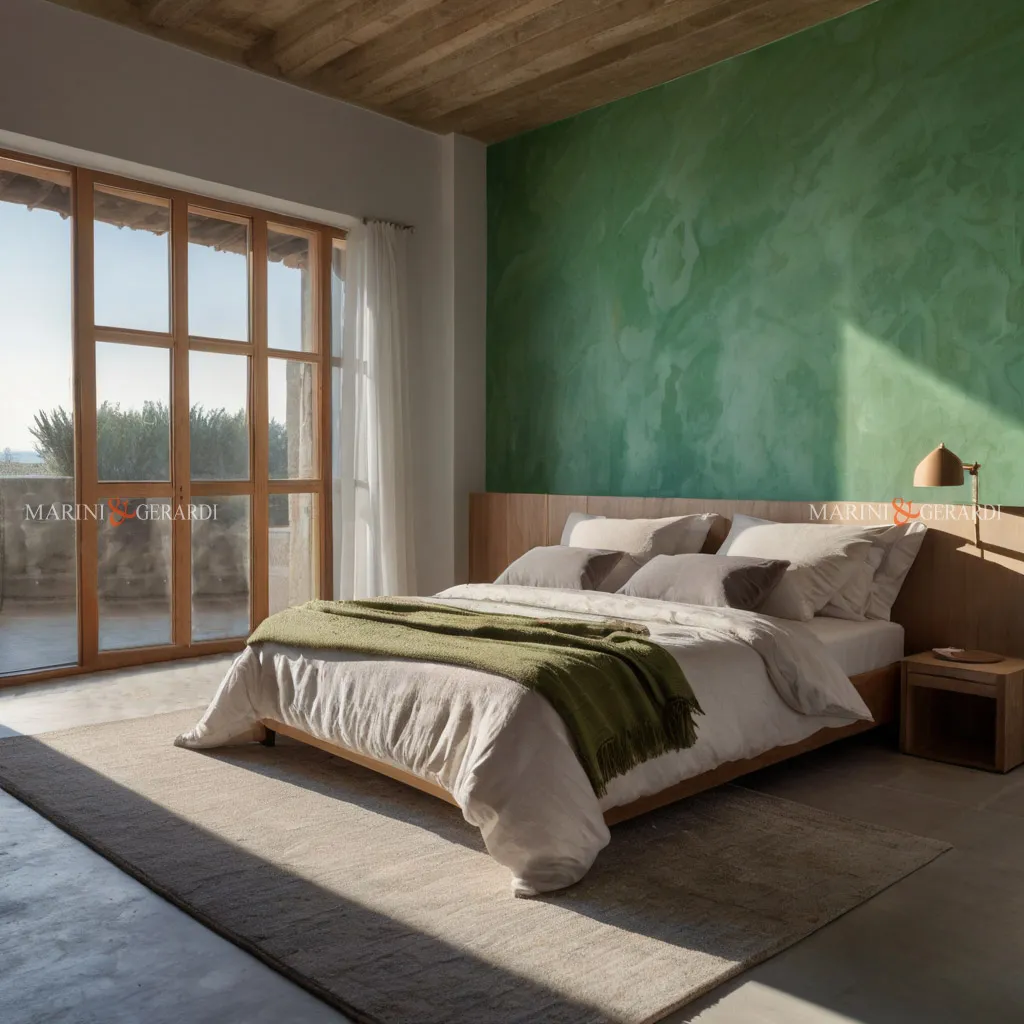 Tende in lino per camera da letto con bastone