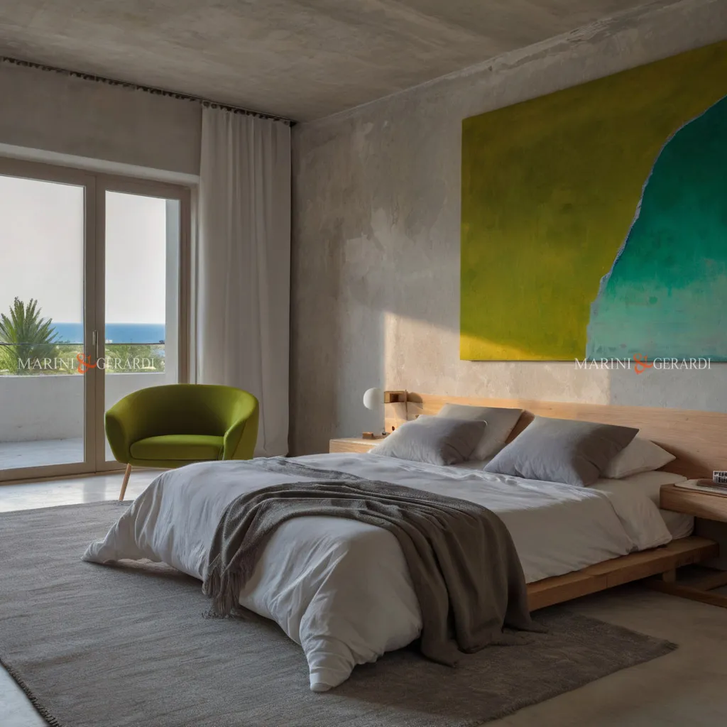 Tende in lino per camera da letto con lenzuola