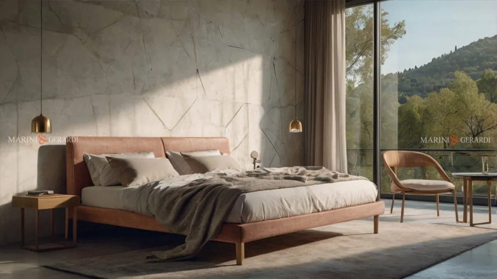 Tende per camera da letto con bastone eleganza in lino