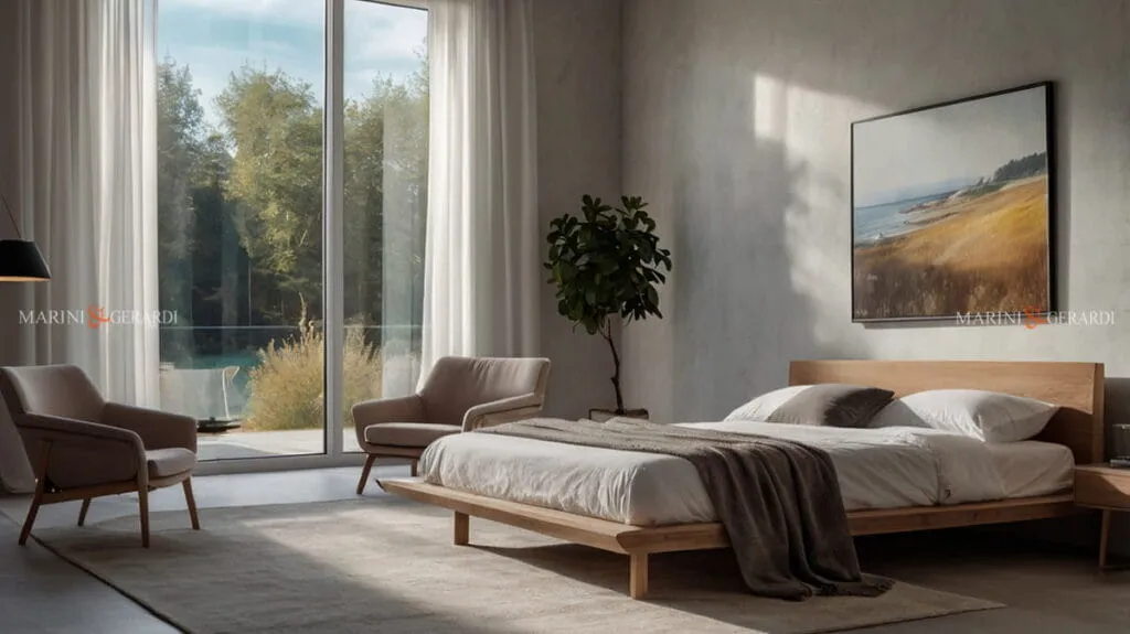 Tende per camera da letto con bastone moderne