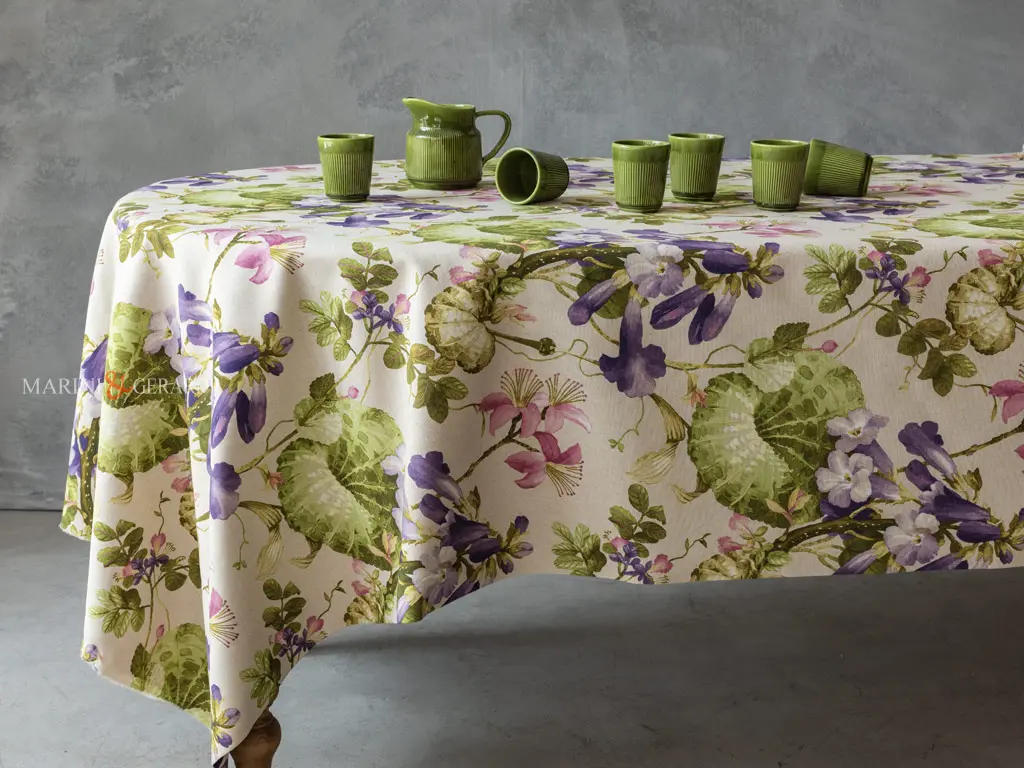 Tovaglia da 12 per tavolo rettangolare fiore de luna