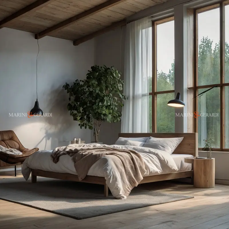 Camera da Letto stile Nordico Minimalista design unico lenzuola in lino di lusso