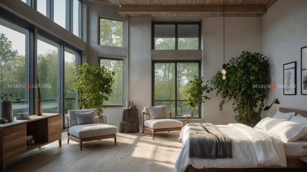 Camera da letto idee design stile nordico lenzuola in lino