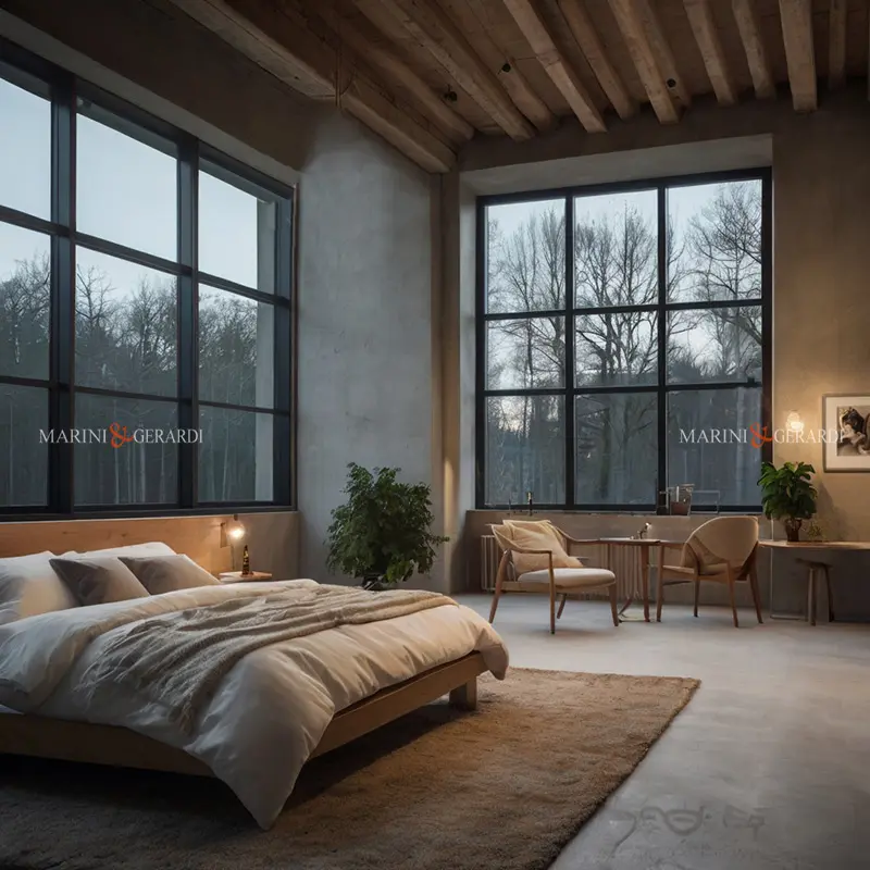 Camera da letto stile nordico lenzuola in lino