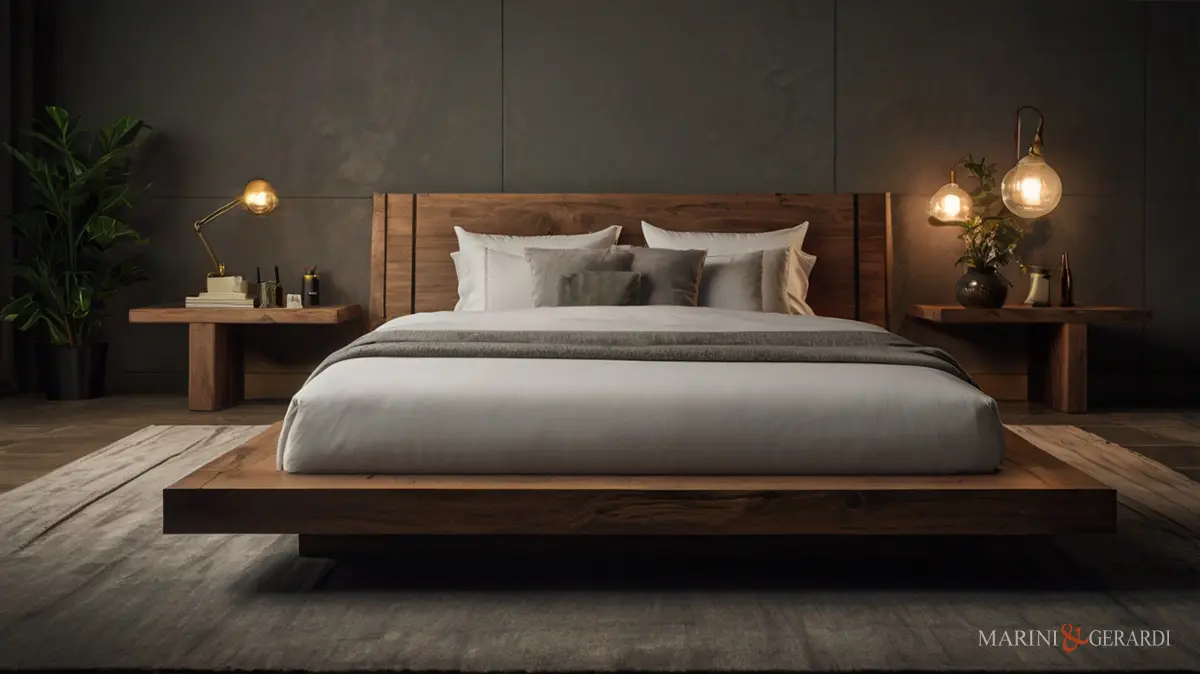 Letti in legno moderni su misura lenzuola in lino