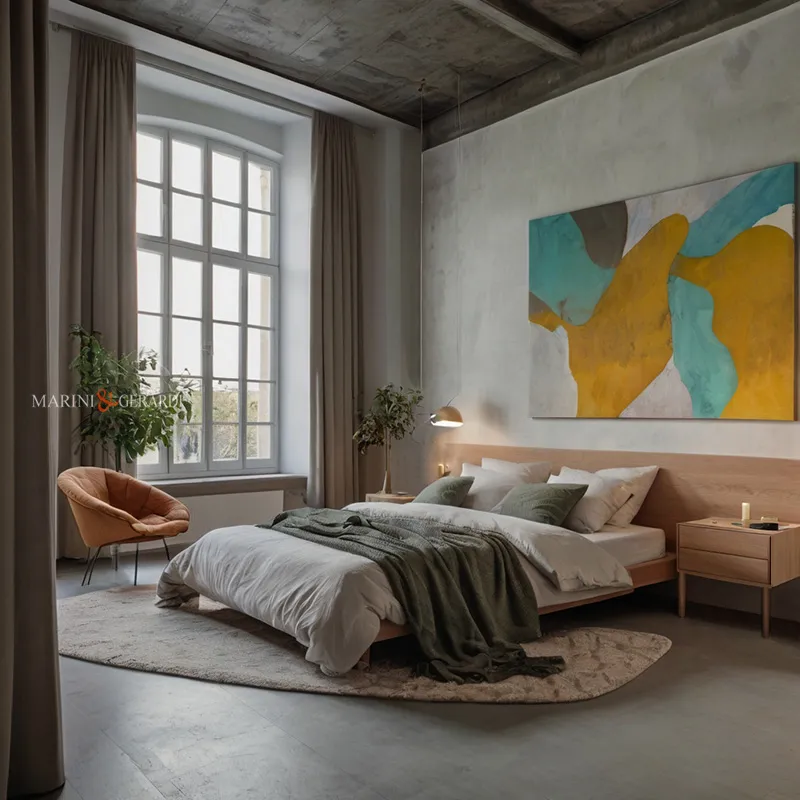 Tende in lino per camera da letto moderna