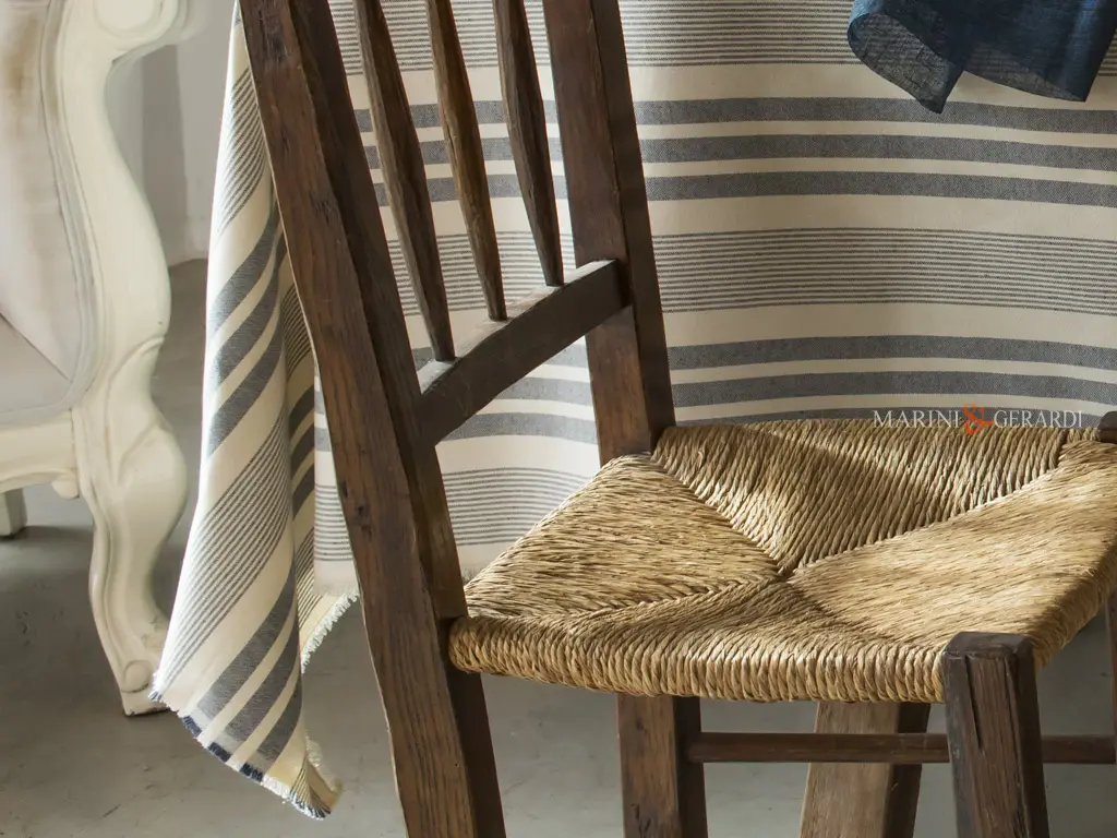 Tovaglia cotone a righe con tovaglioli