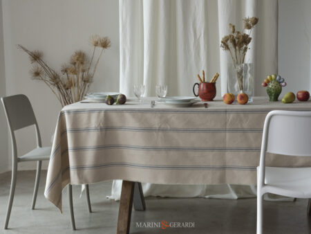 Tovaglia di cotone 12 posti elegante a righe