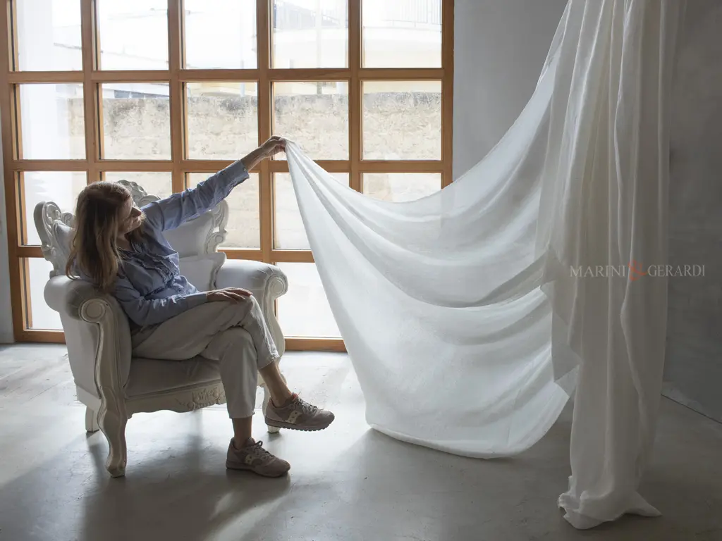 Garza di lino per tende da interni moderne