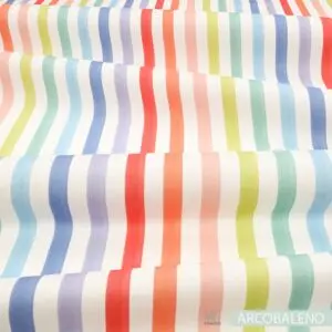 Tessuto righe di cotone arcobaleno cameretta bimba