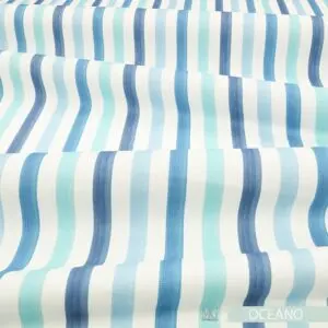 Tessuto a righe di cotone oceano cameretta bimbo