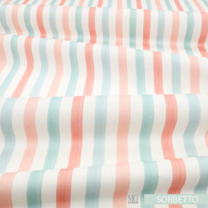 Tessuto a righe di cotone sorbetto cameretta bimba