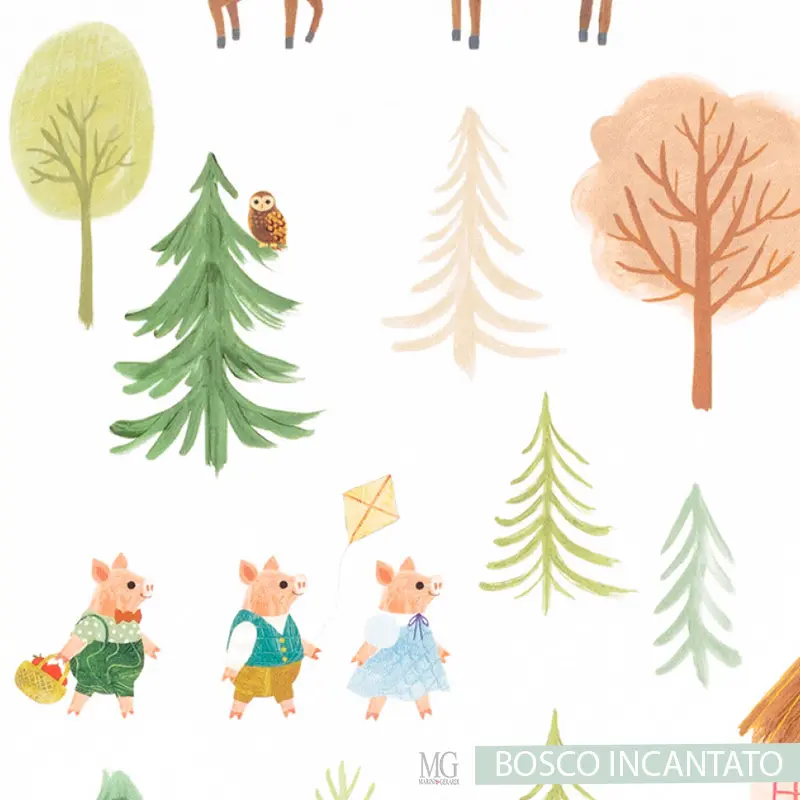 Idee per cameretta bambina tessuto al metro porcellini