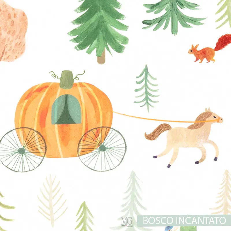 Idee per cameretta bambina tessuto con zucca