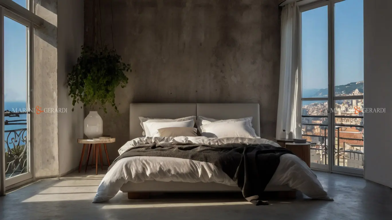 Lavare piumone matrimoniale in lavatrice stanza letto vista mare