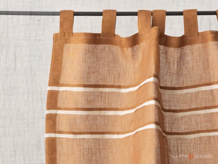 Tendine vetri finestre moderne lino ruggine con asole