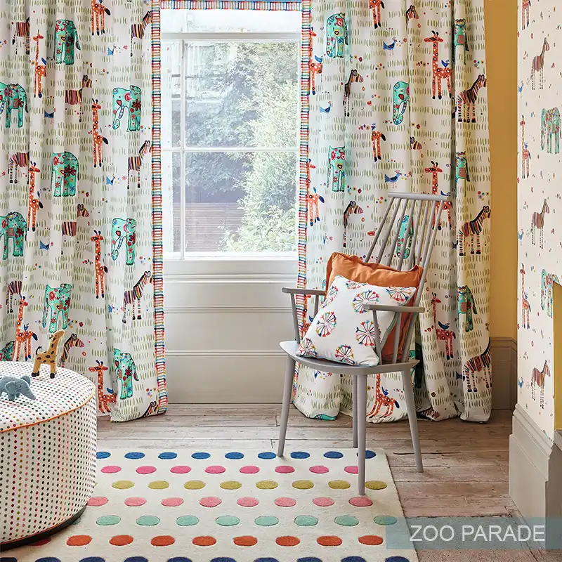 Idee per camerette bimba tessuto ricamato per tende