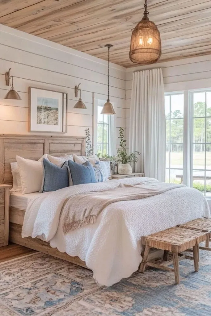 Tende camere da letto in lino bianco