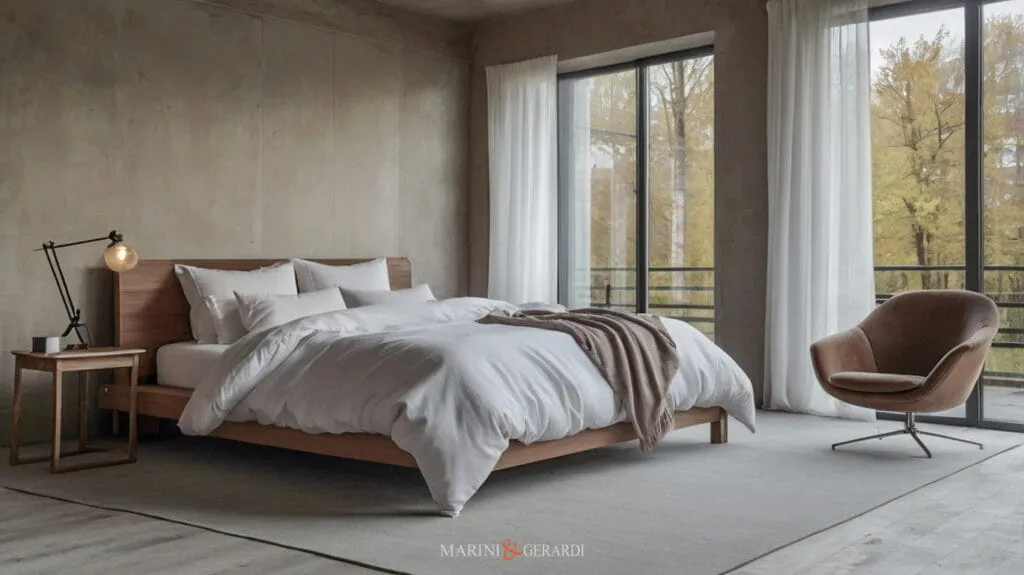 Tende in lino moderne raffinate in camera da letto