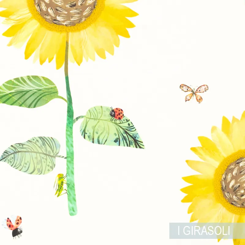 Tessuti tenda per cameretta bimba farfalla girasoli