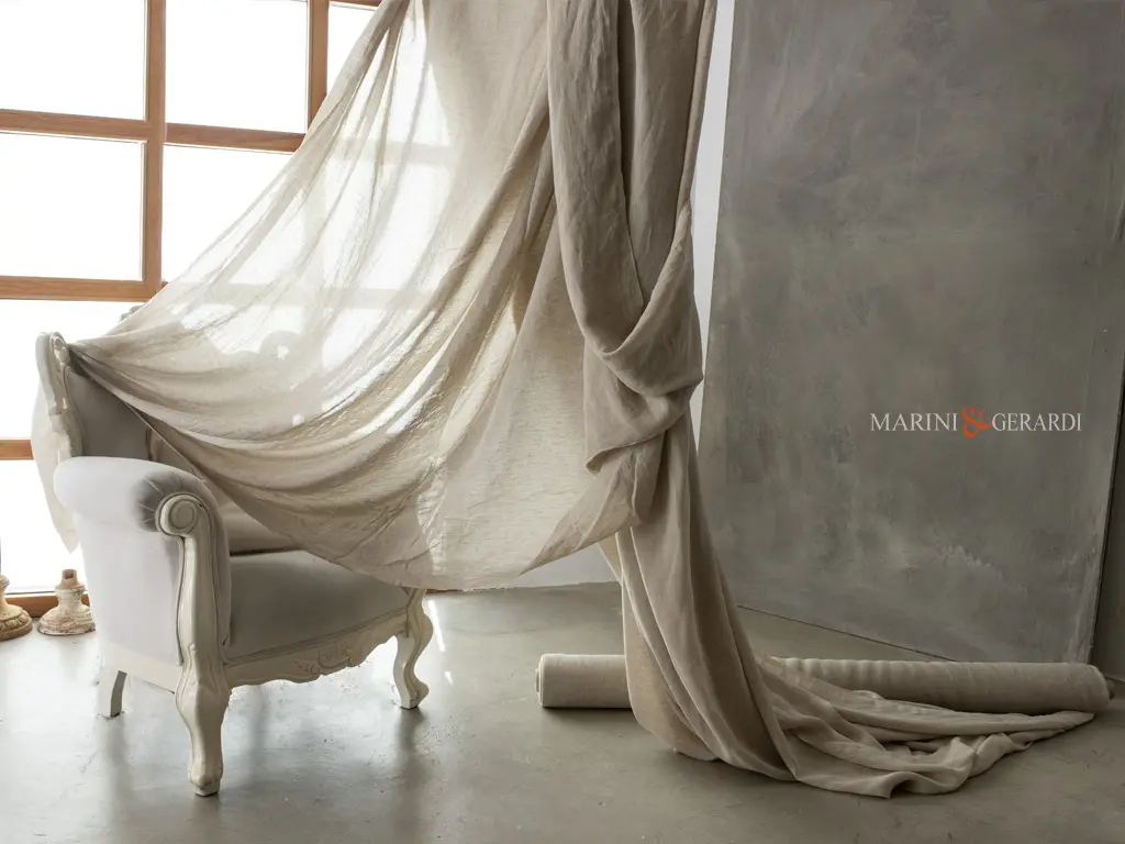 Tessuto lino al metro liscio garzato stropicciato