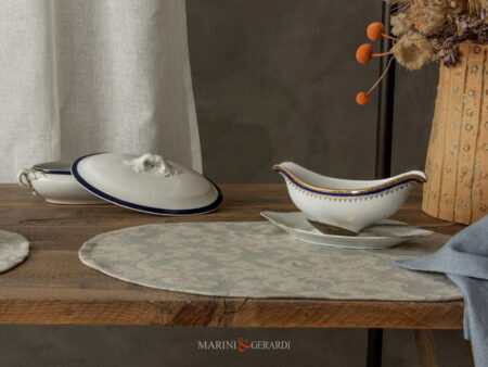 Runner tavola eleganti jacquard in misto lino