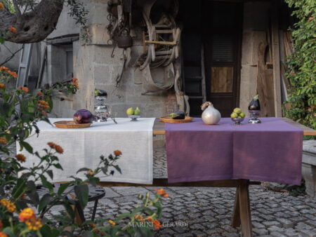 Runner tavolo rettangolare in lino 80x135