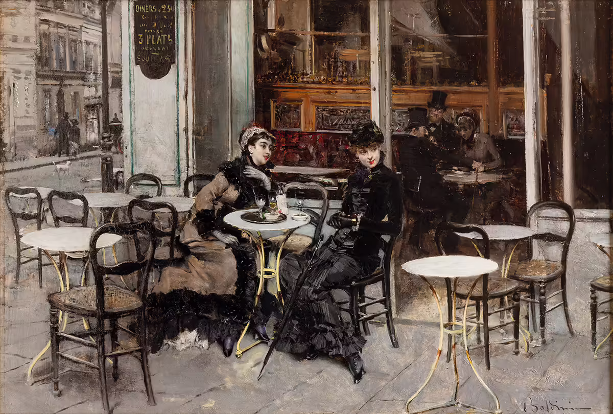 Giovanni Boldini, in conversazione, 1878 circa olio su tela, 28 x 41cm