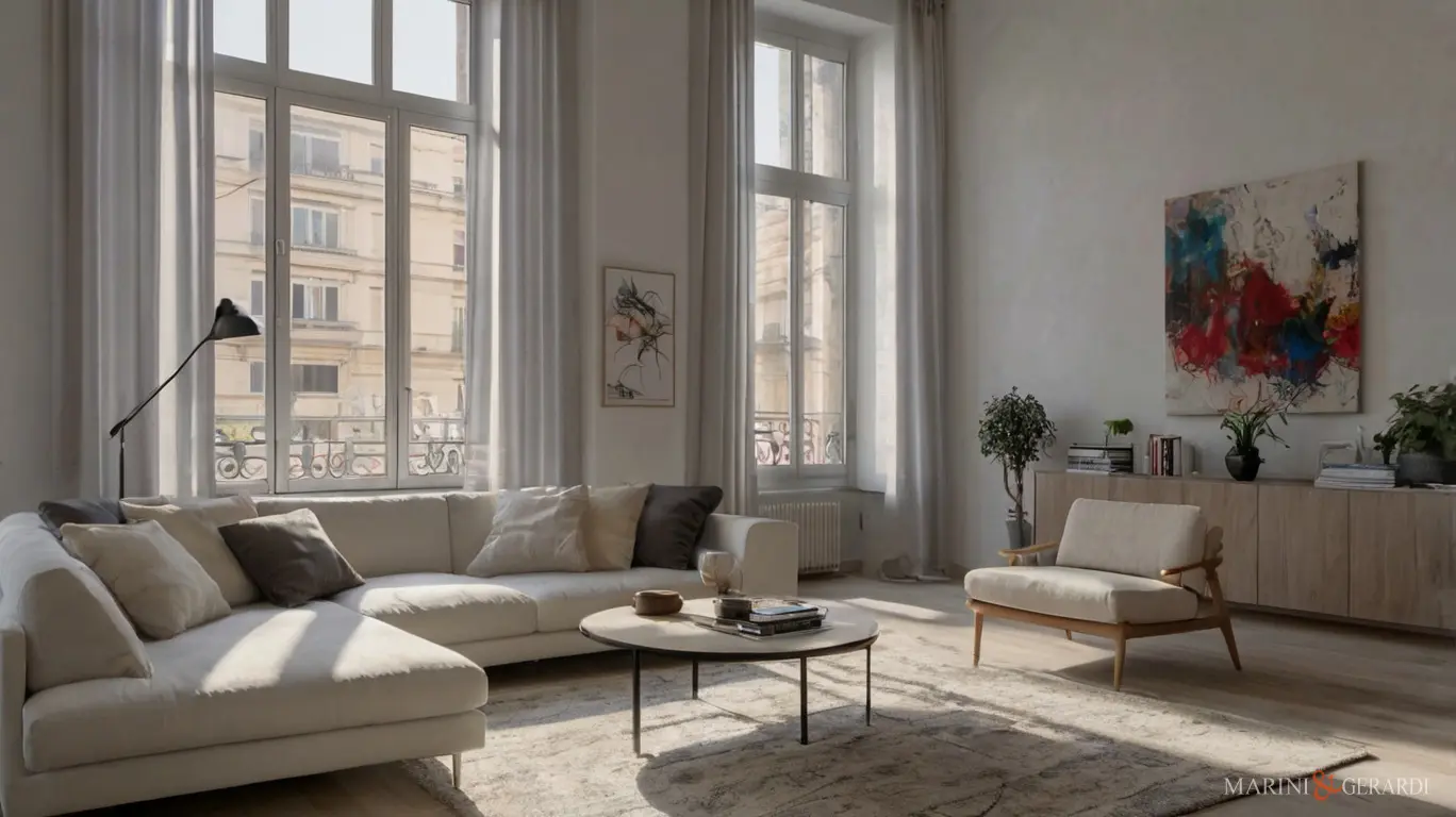 Tende da vetrata su misura salotto moderno